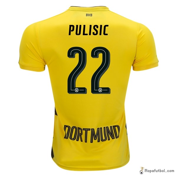 Camiseta Borussia Dortmund Replica Primera Ropa Pulisic 2017/18 Amarillo